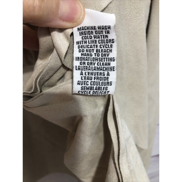 Jules & Leopold Women's Faux Suede Open Cardigan Blazer L/S Tan L EUC Fits Small - Picture 6 of 7